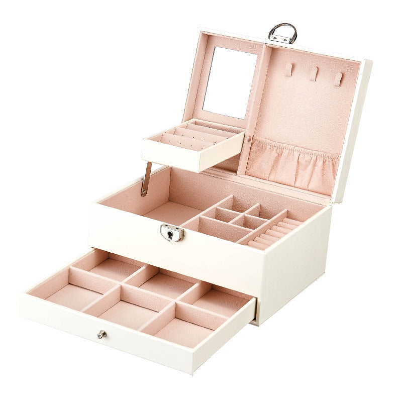 Lockable Jewelry Box with Mirror