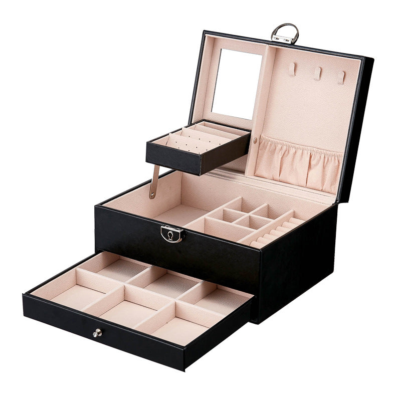 Lockable Jewelry Box with Mirror