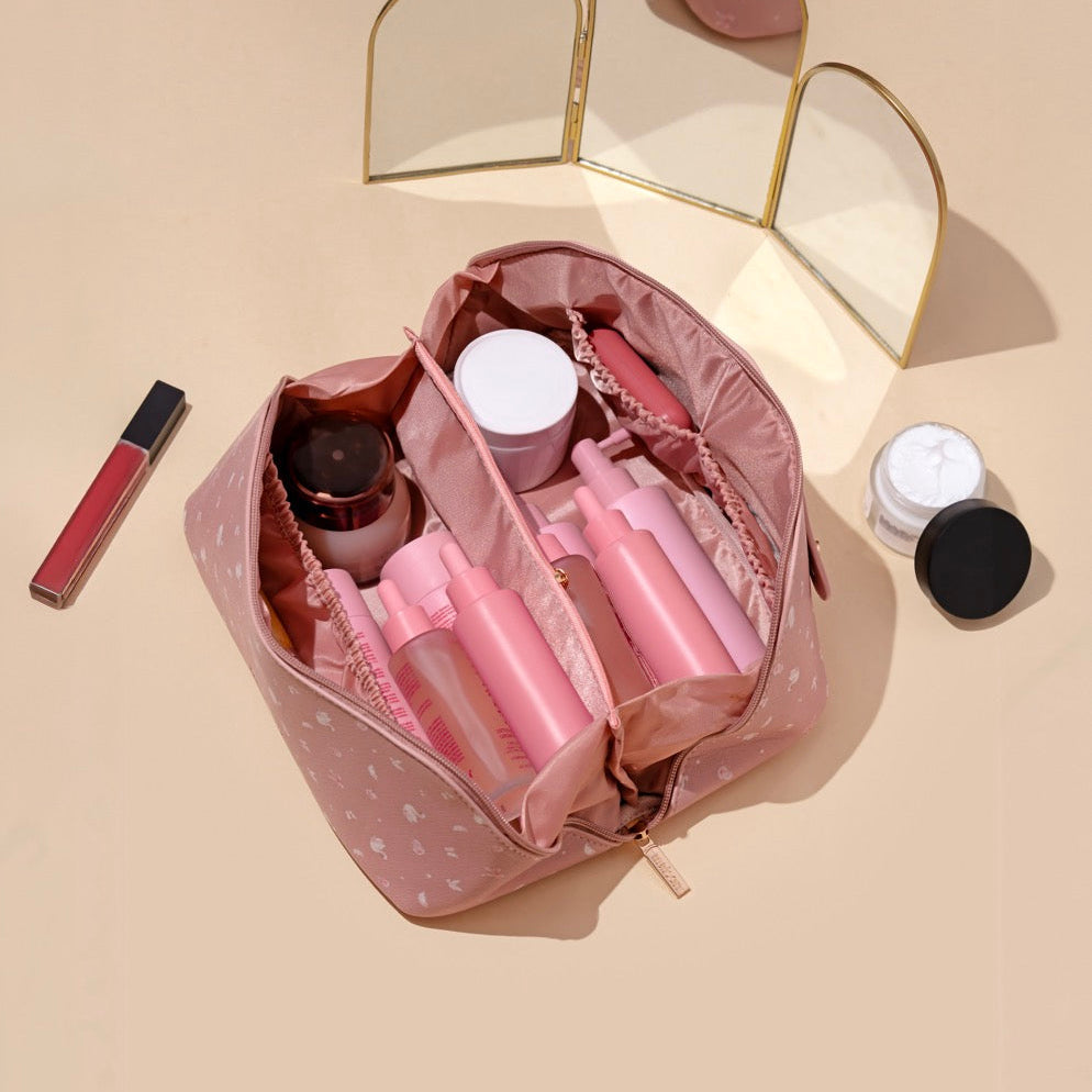 Medium Flat Lay Makeup Bag with Print