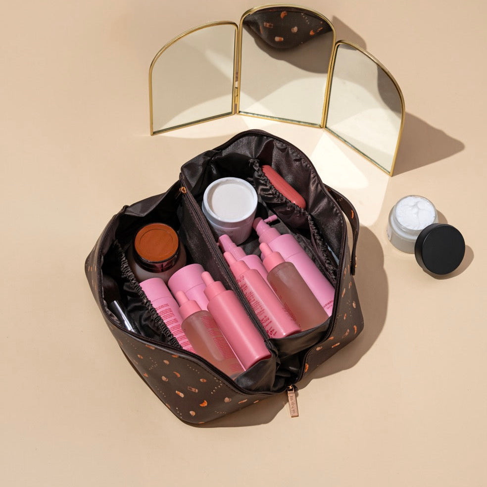 Medium Flat Lay Makeup Bag with Print