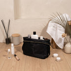 Compact travel makeup case in black