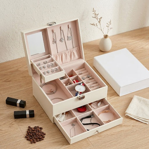 Lockable Jewelry Box with Mirror by boa