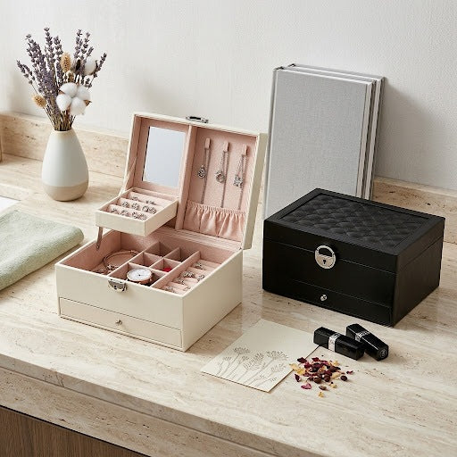 Lockable Jewelry Box with Mirror by boa