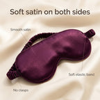 Plum satin sleep mask with soft elastic band