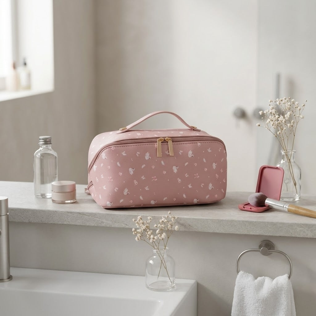 Medium Flat Lay Makeup Bag with Print by boa