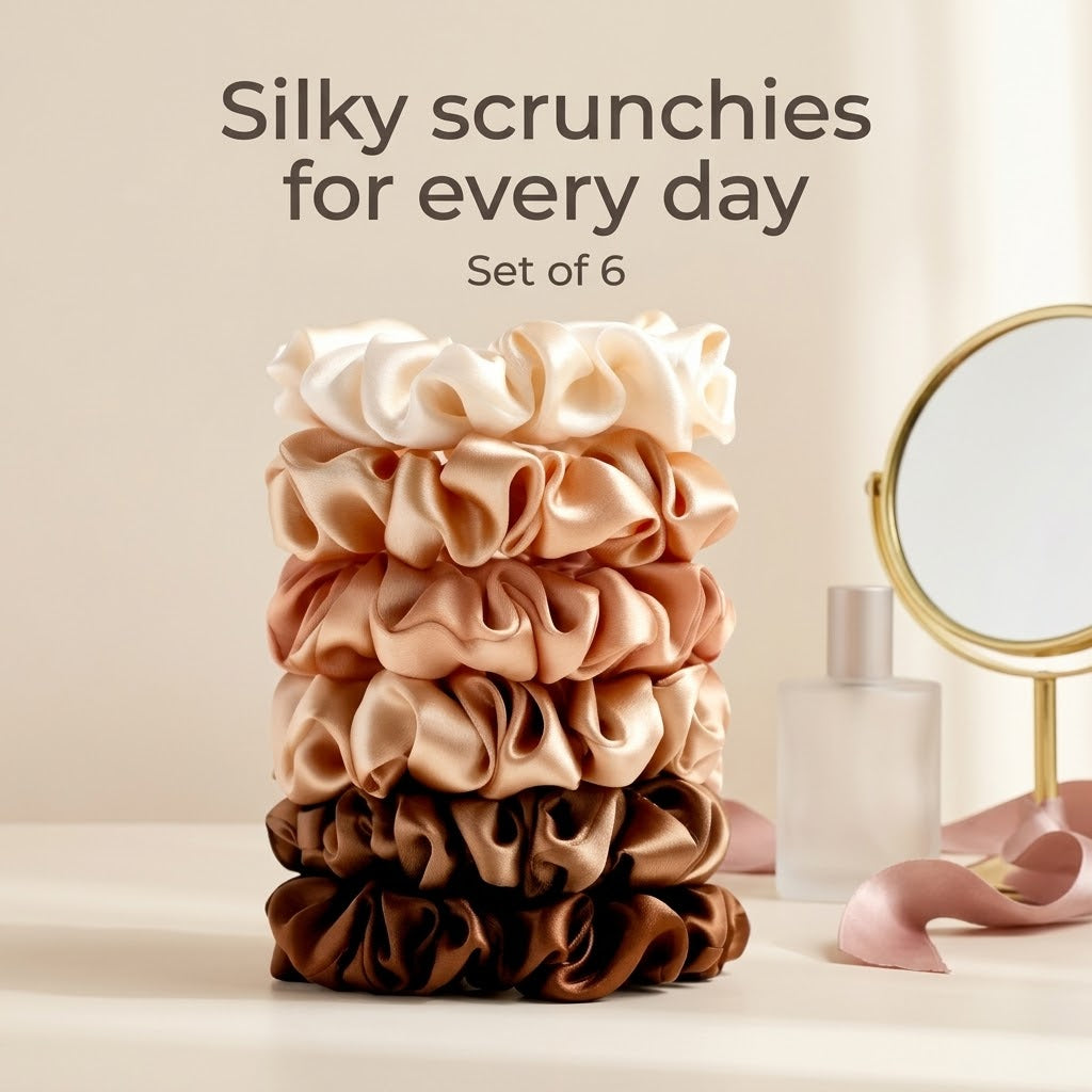 One scrunchie, three ways: ponytail, bun, wrist
