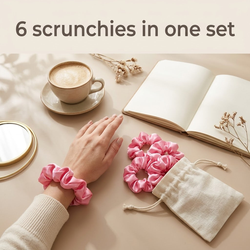 6 scrunchies in one set