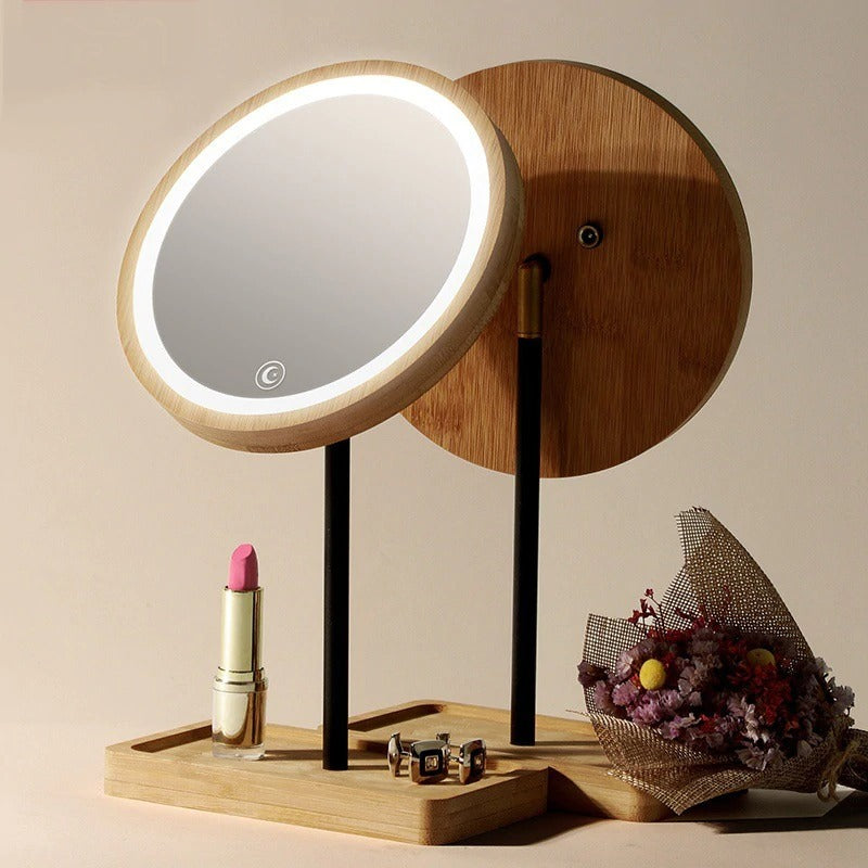 Wooden LED Vanity Mirror